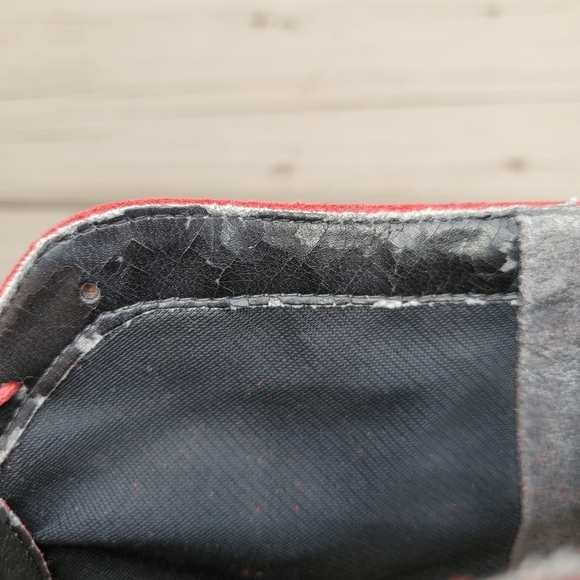 Vintage 80s Red Suede Leather Retro Pin Up Girl Lace-up Granny Lolita Booties 11 - Picture 7 of 8